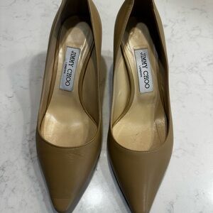 Jimmy Choo Tan Leather Heels
